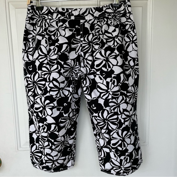 •LOFT• Tropical Floral Capri Pants with Drawstring - Size 6 - Picture 6 of 9